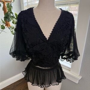Peplum Lace Blouse Size Medium Whimsigoth Feminine